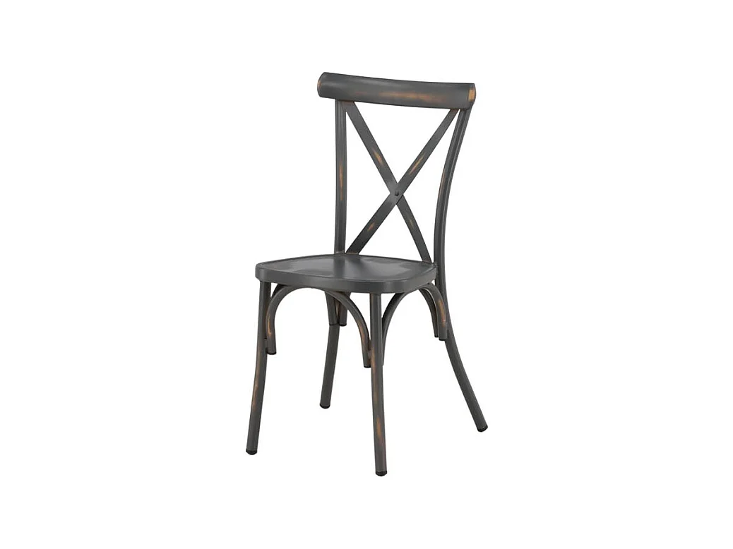 Tablas chaise de jardin empilable gris foncé.