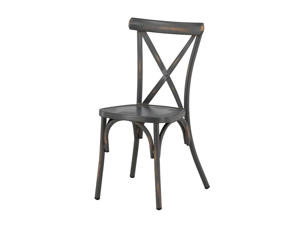 Tablas chaise de jardin empilable gris foncé.