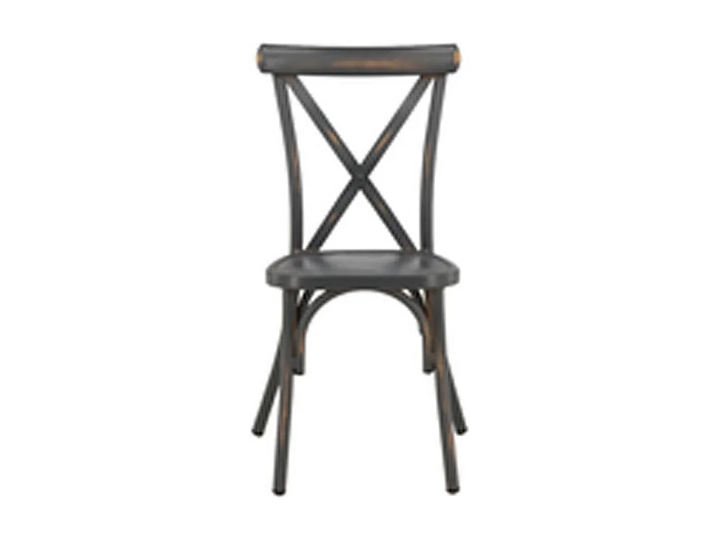 Tablas chaise de jardin empilable gris foncé.