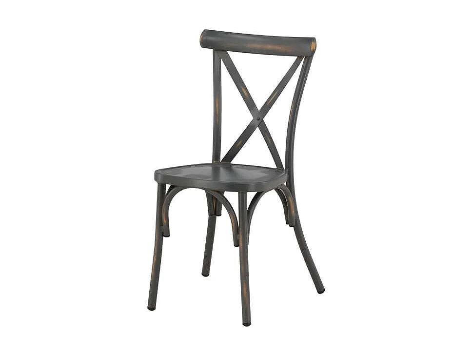 Tablas chaise de jardin empilable gris foncé.