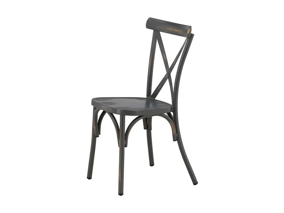 Tablas chaise de jardin empilable gris foncé.