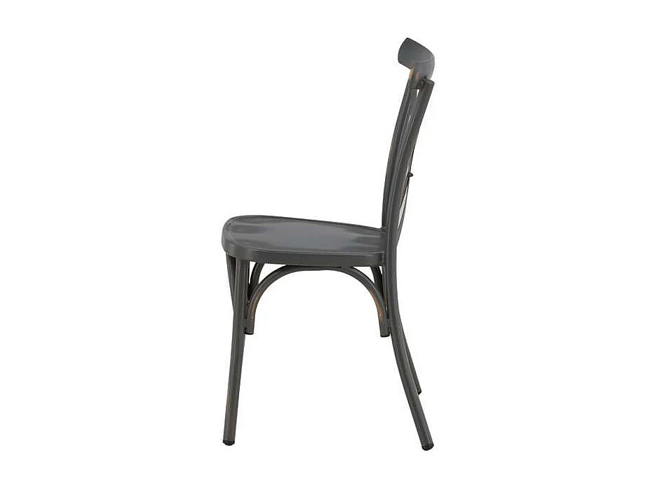 Tablas chaise de jardin empilable gris foncé.