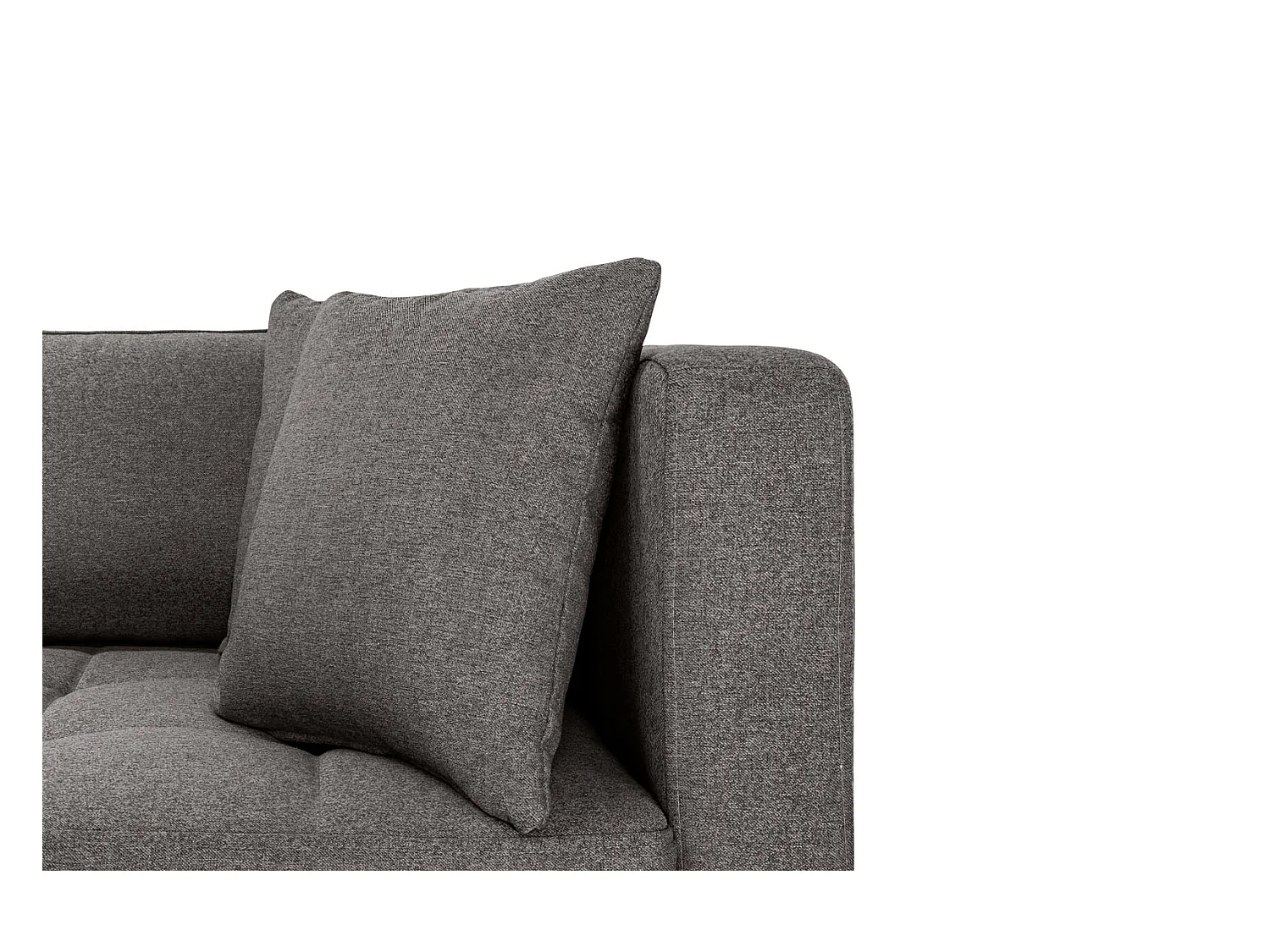 Cali bank met chaise longue rechts of links gedraaid met 4 kussens grijs.