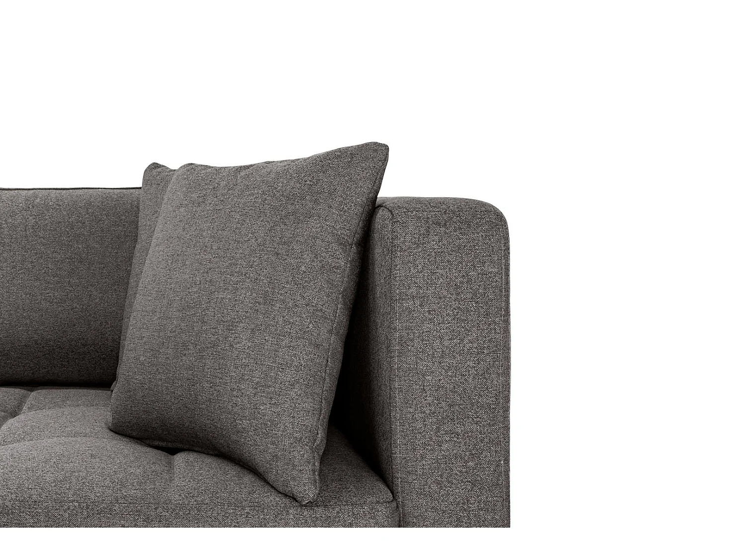 Cali bank met chaise longue rechts of links gedraaid met 4 kussens grijs.