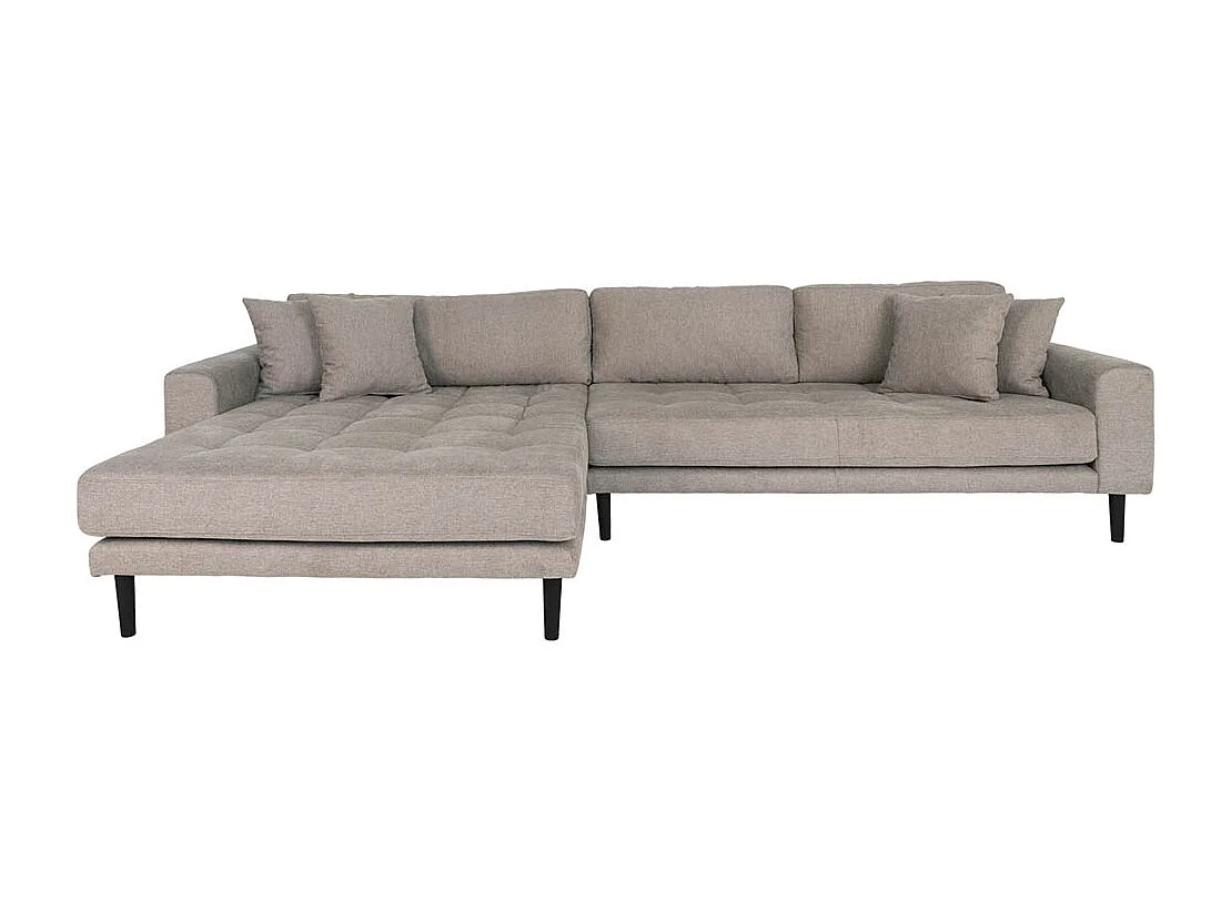 Lido bank bank met chaise longue links gericht 4 kussens bruin.