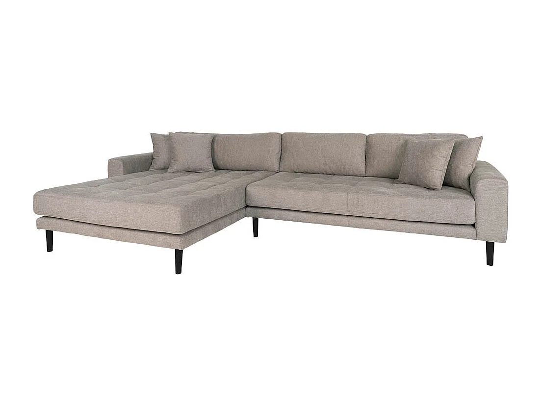 Lido bank bank met chaise longue links gericht 4 kussens bruin.