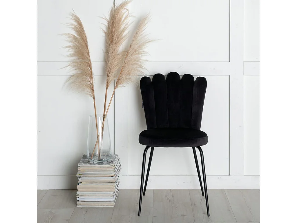 Venture Home Sedie da Pranzo 2 pz Limhamn in Velluto Nero