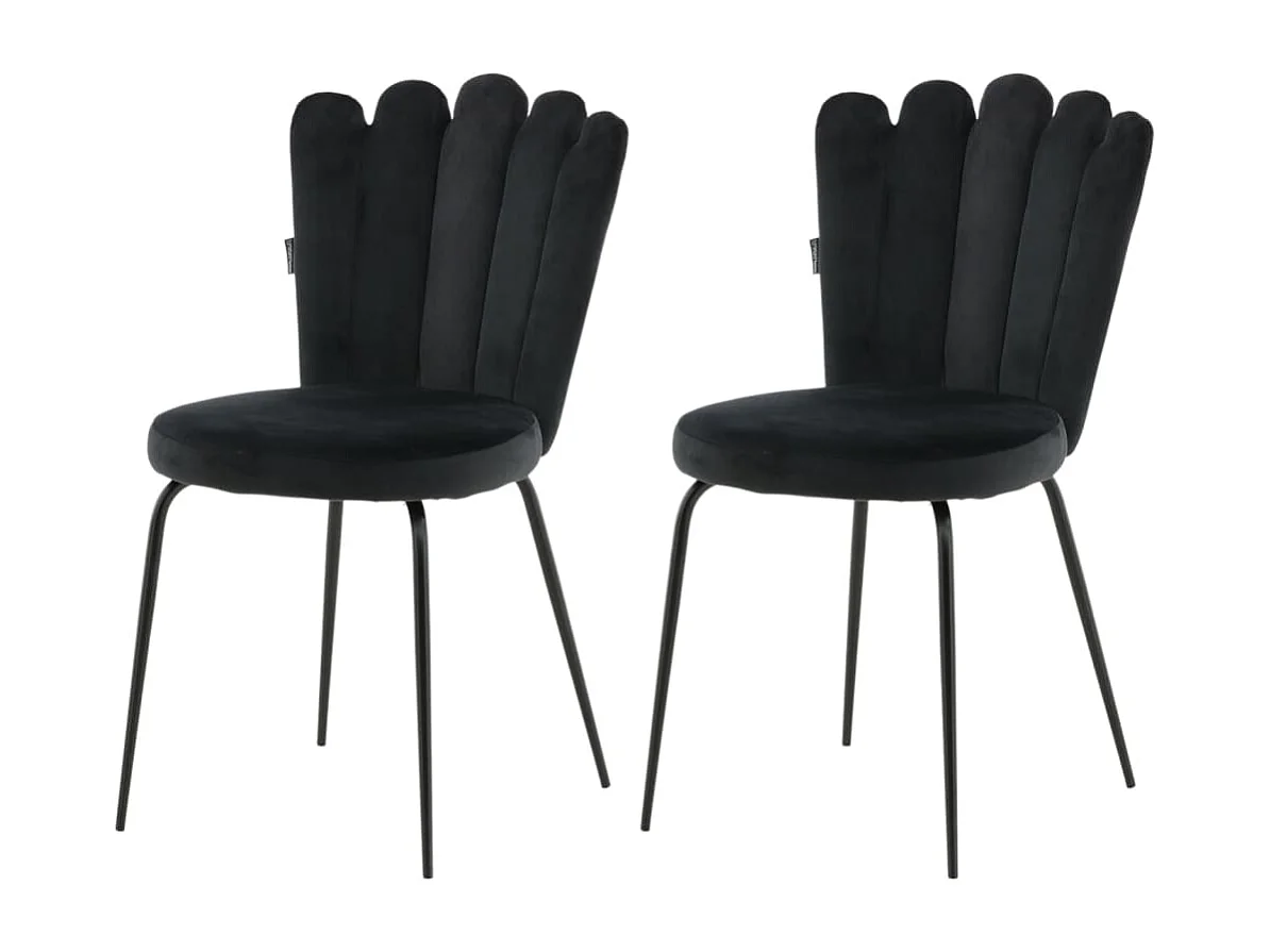 Chaises à manger lot de 2 Limhamn velours noir