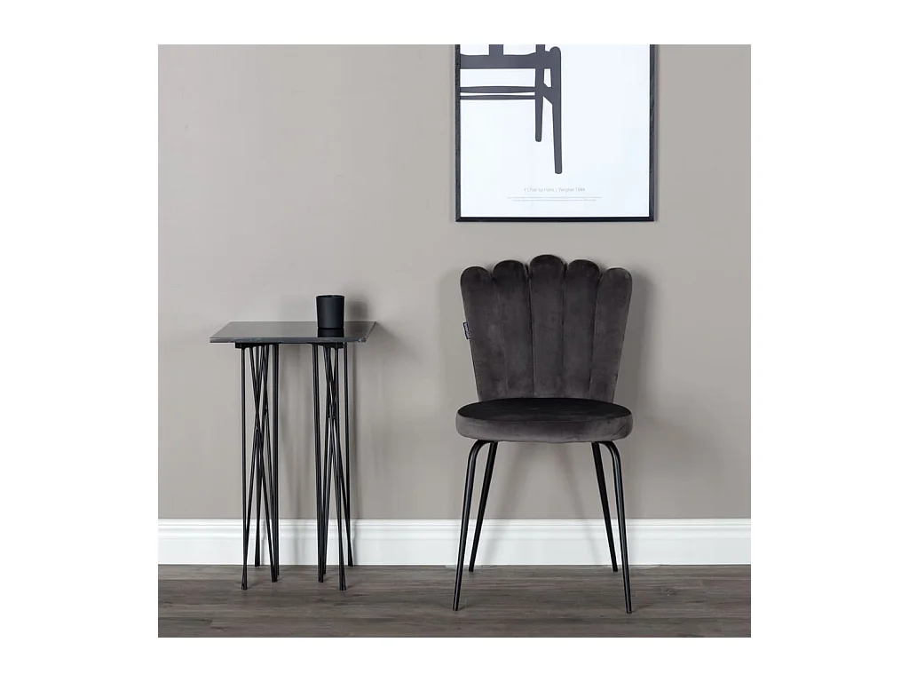 Limhamn Esszimmerstuhl Velour grau.