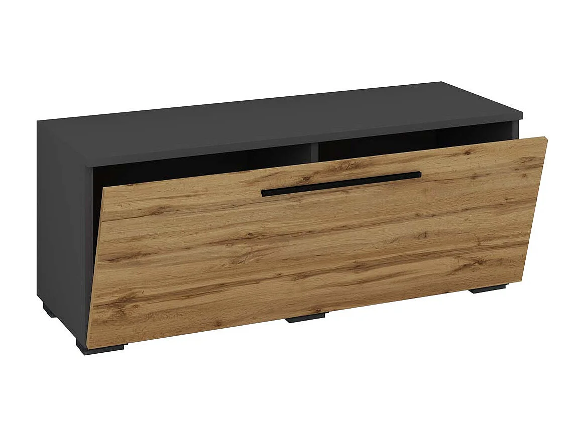TV Furniture Arila Anthracite / honey oak H. 39 x W. 95 x D. 40 cm