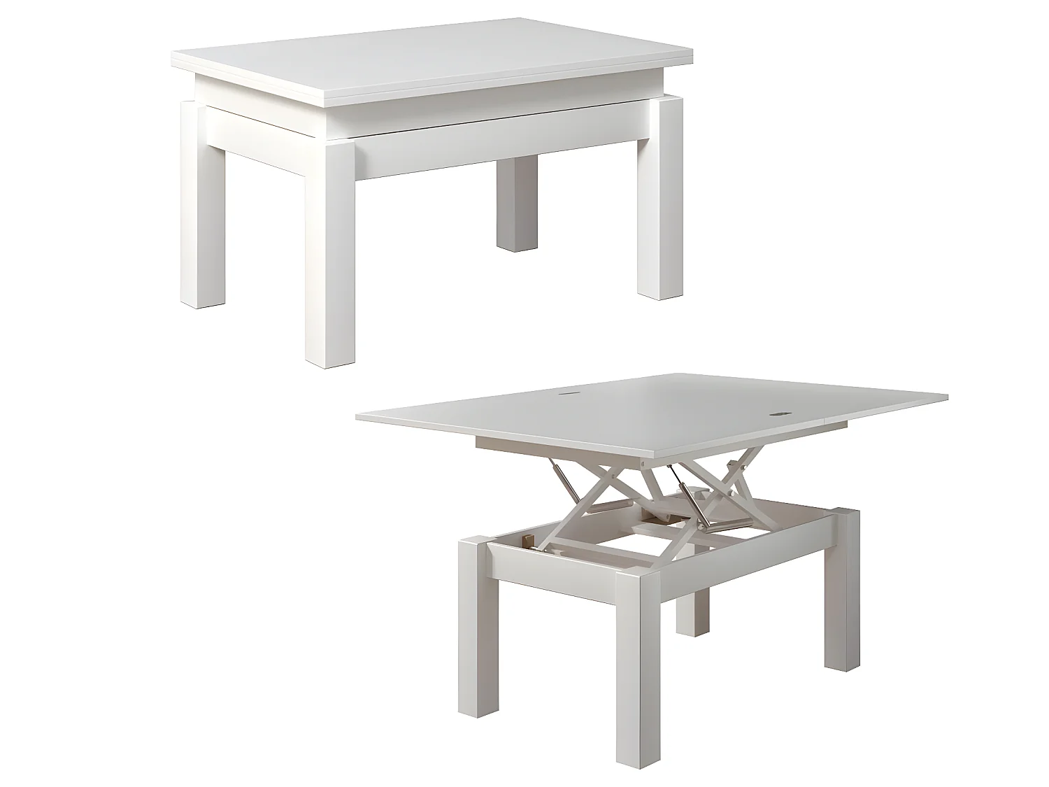 Flipp table basse et table à manger blanc.