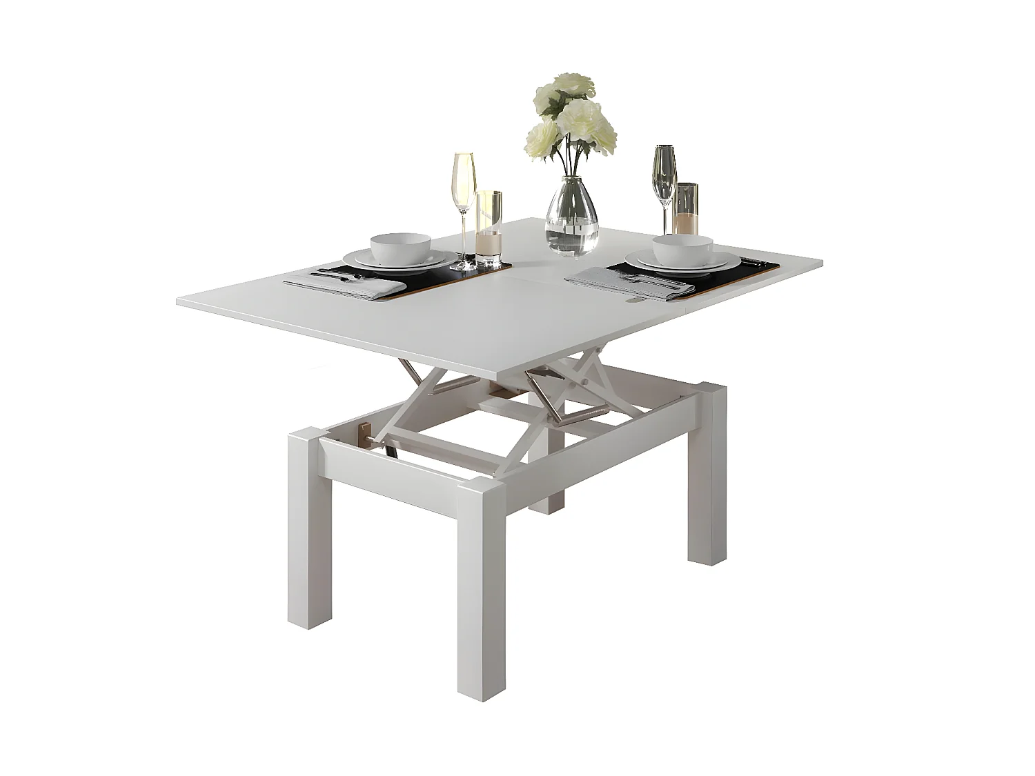 Flipp table basse et table à manger blanc.