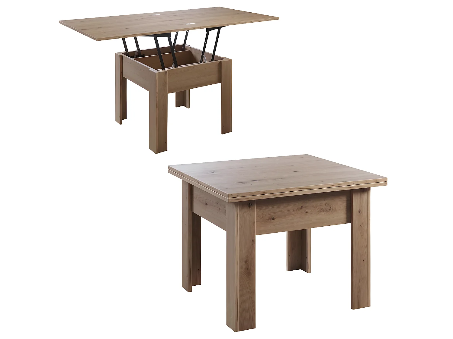 Flipp salontafel, en eettafel eik decor.