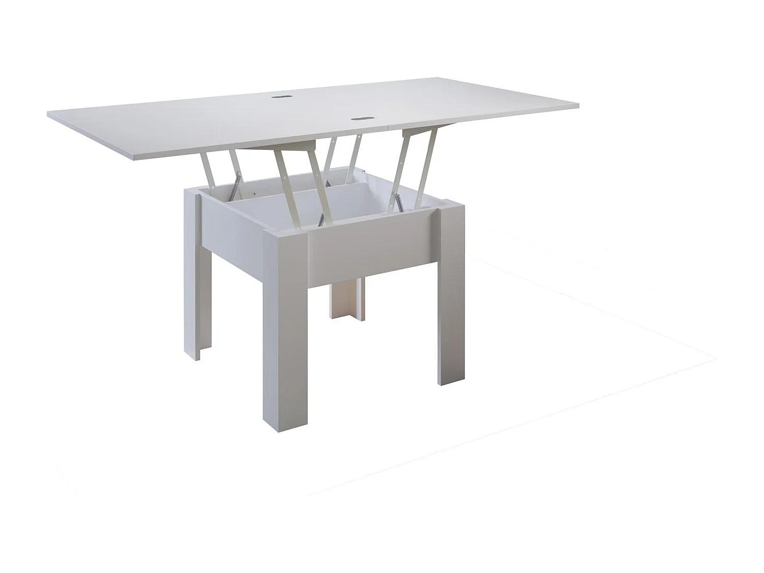 Table extensible rectangle 70 à 140cm bois blanc Jona