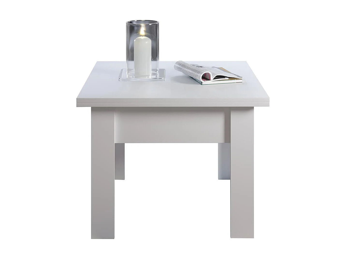 Table extensible rectangle 70 à 140cm bois blanc Jona