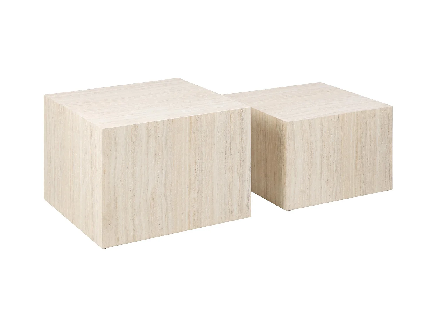 Dice table basse lot de 2 pièces beige.