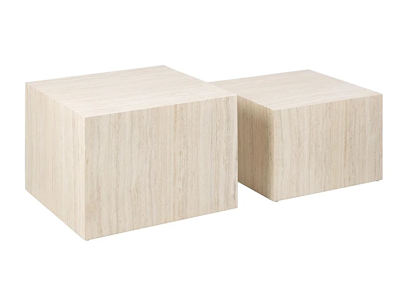 Juego de mesa de centro Dice 2 piezas color beige.