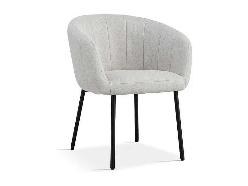 Stoel SEVILLE - Beige stof - Metalen poten - Hoogte 79 cm - Hedendaagse stijl