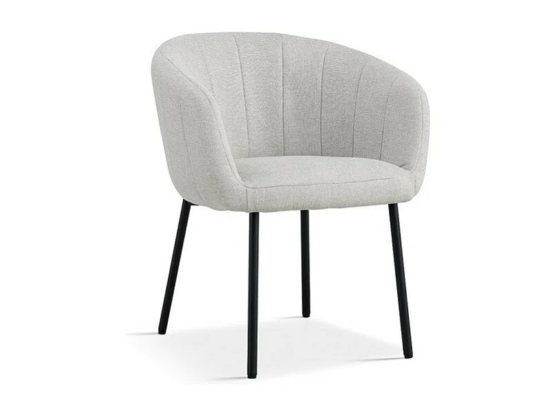 Stoel SEVILLE - Beige stof - Metalen poten - Hoogte 79 cm - Hedendaagse stijl