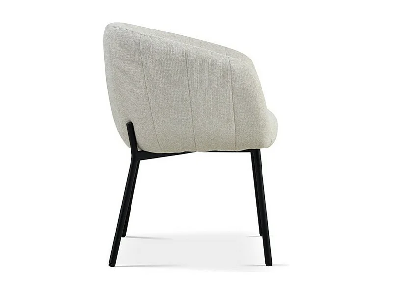 Stoel SEVILLE - Beige stof - Metalen poten - Hoogte 79 cm - Hedendaagse stijl