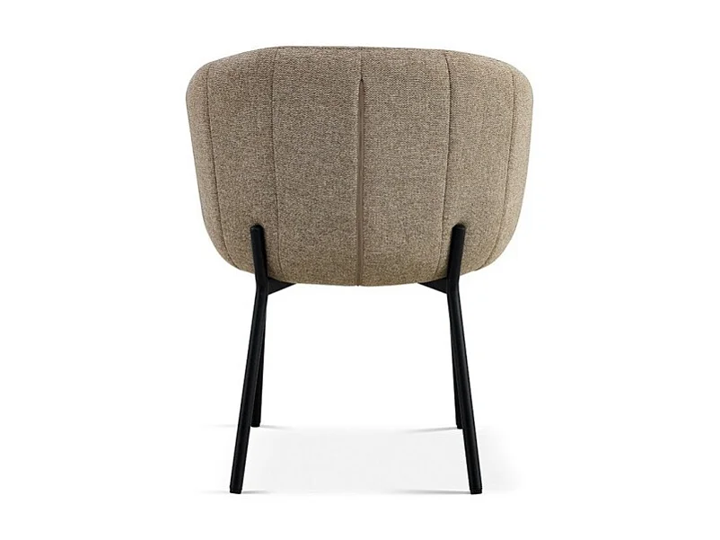 Chaise SEVILLE – Tissu sable – Pieds métal noir – H79 x L57 x P62 cm