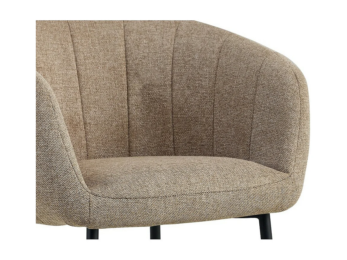 Chaise SEVILLE – Tissu sable – Pieds métal noir – H79 x L57 x P62 cm