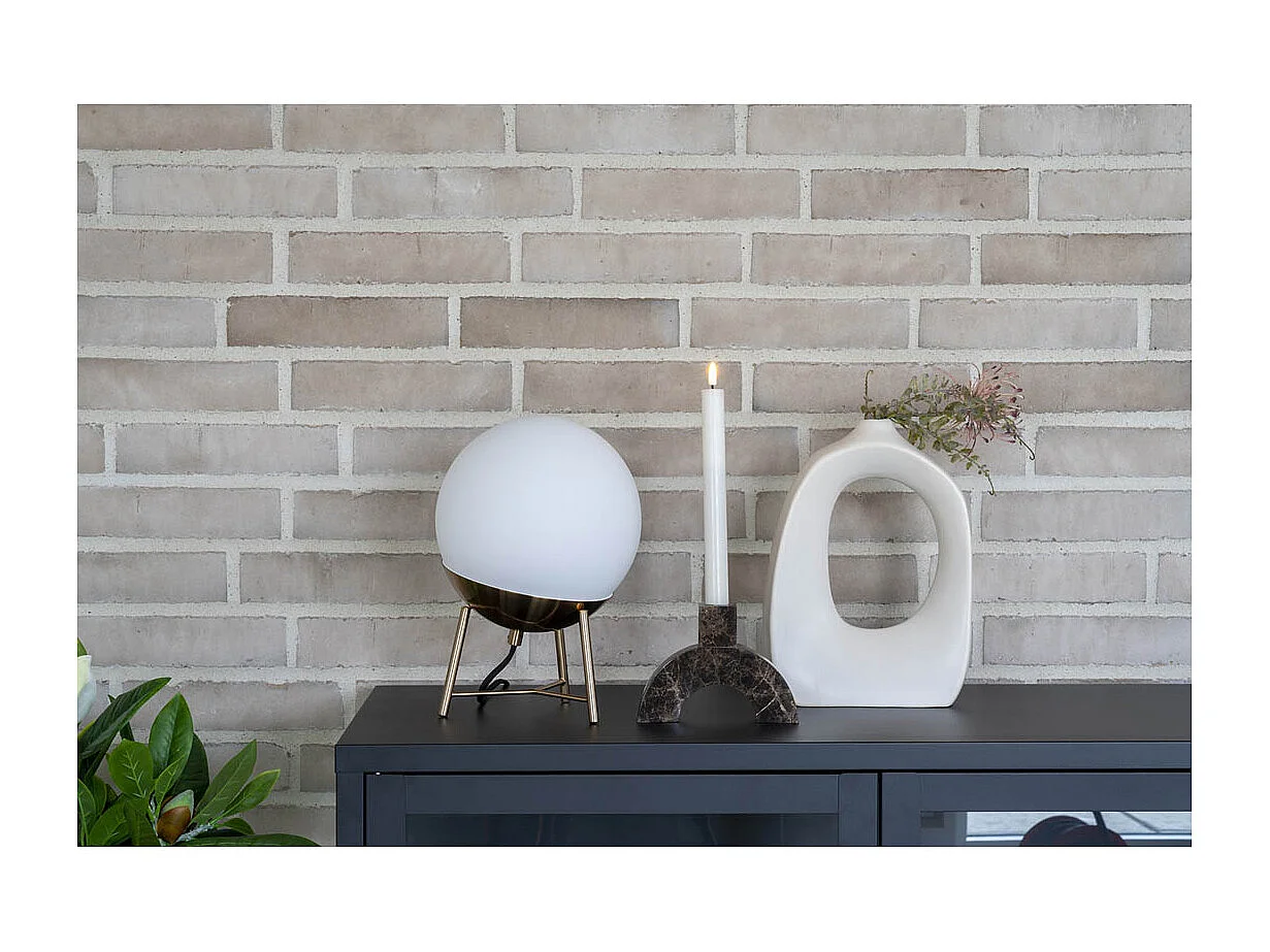 Chelsea Tischlampe 20x26x20cm weiß Glas.