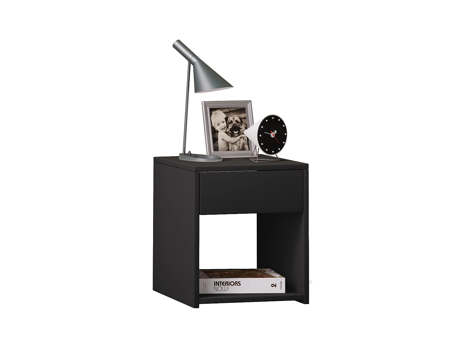 bedside table Sledo Black H. 40 x W. 35 x D. 35 cm