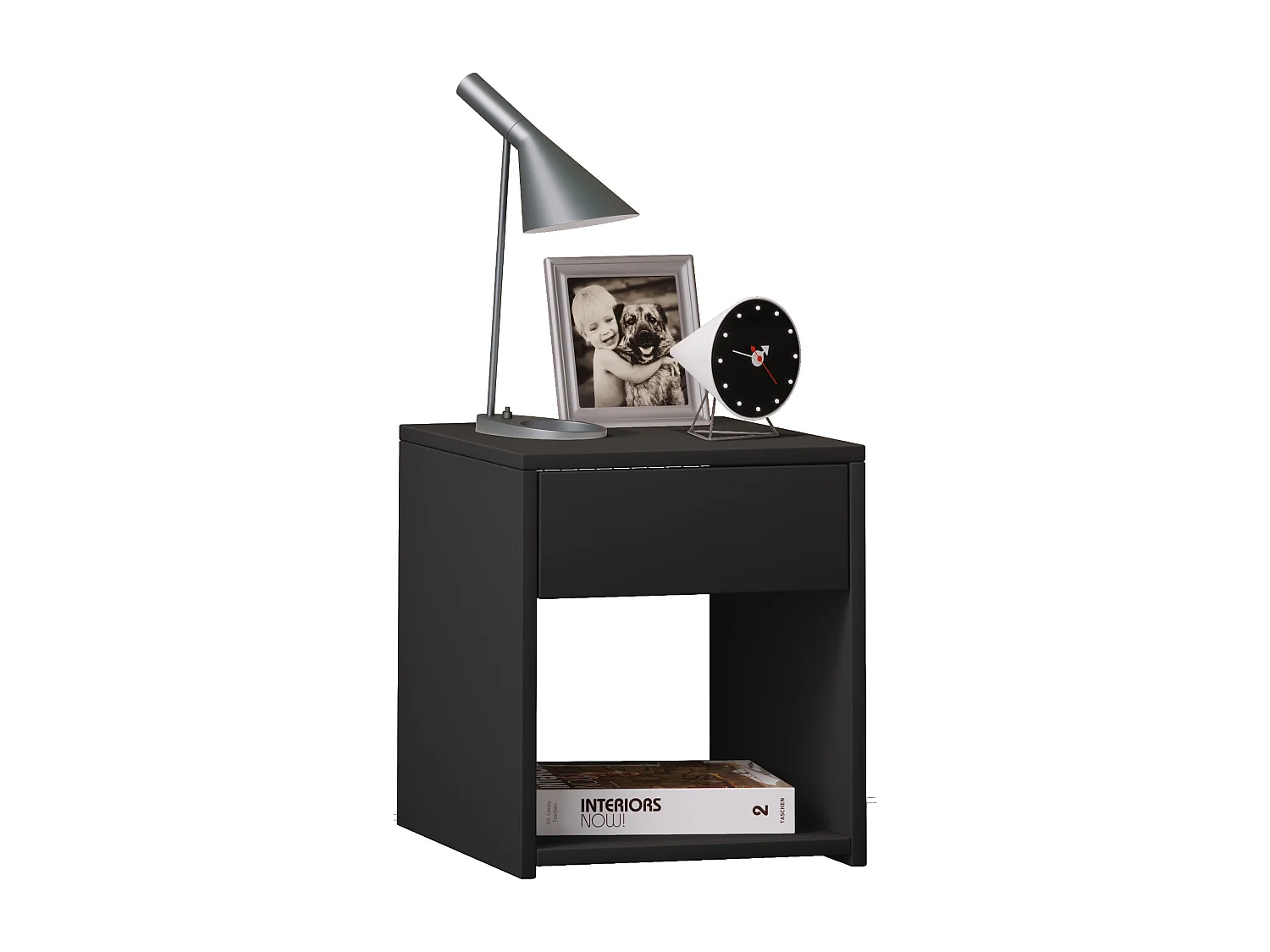 bedside table Sledo Black H. 40 x W. 35 x D. 35 cm