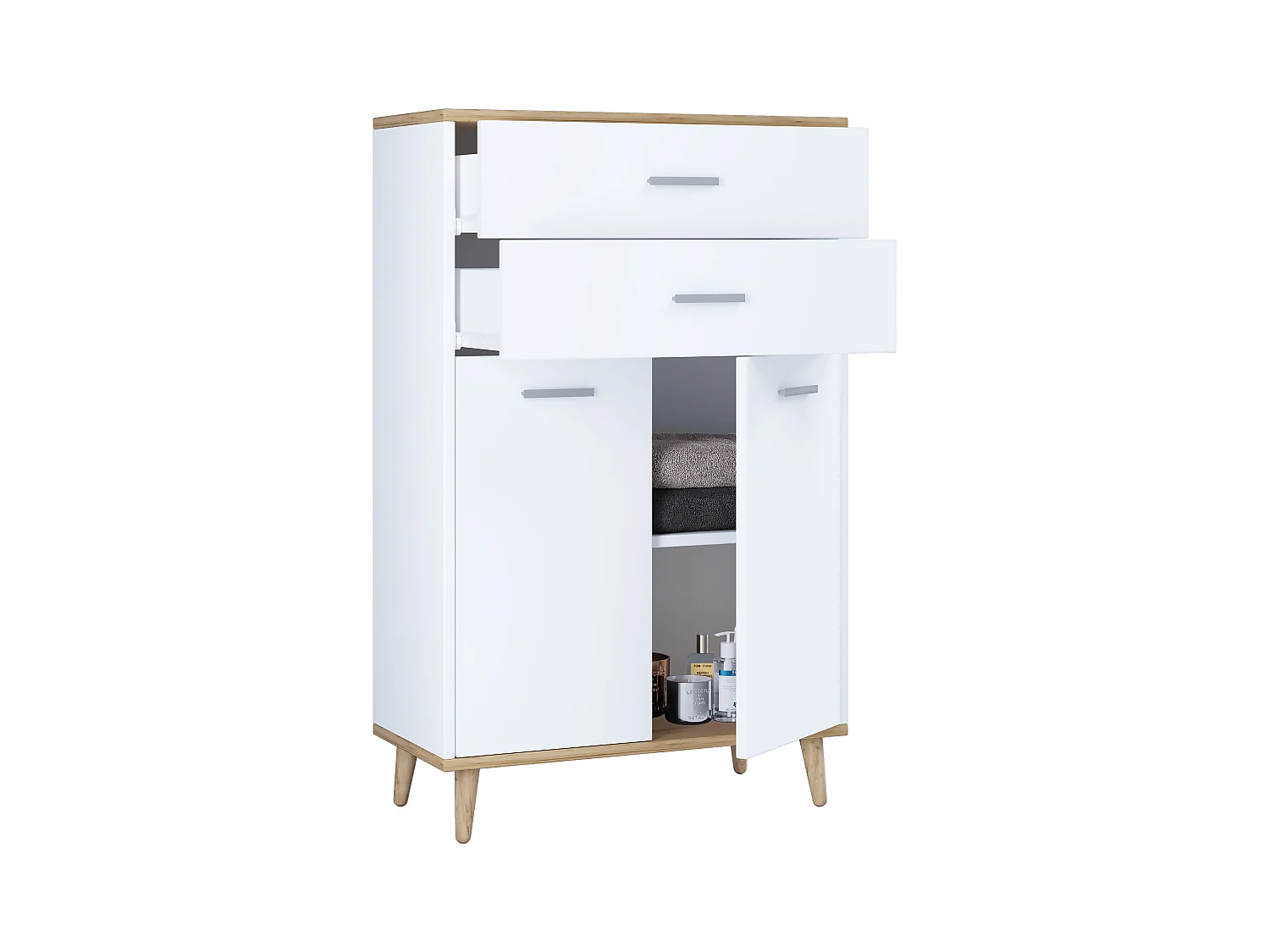 Bois Highboard Commode Tiroir Lindas