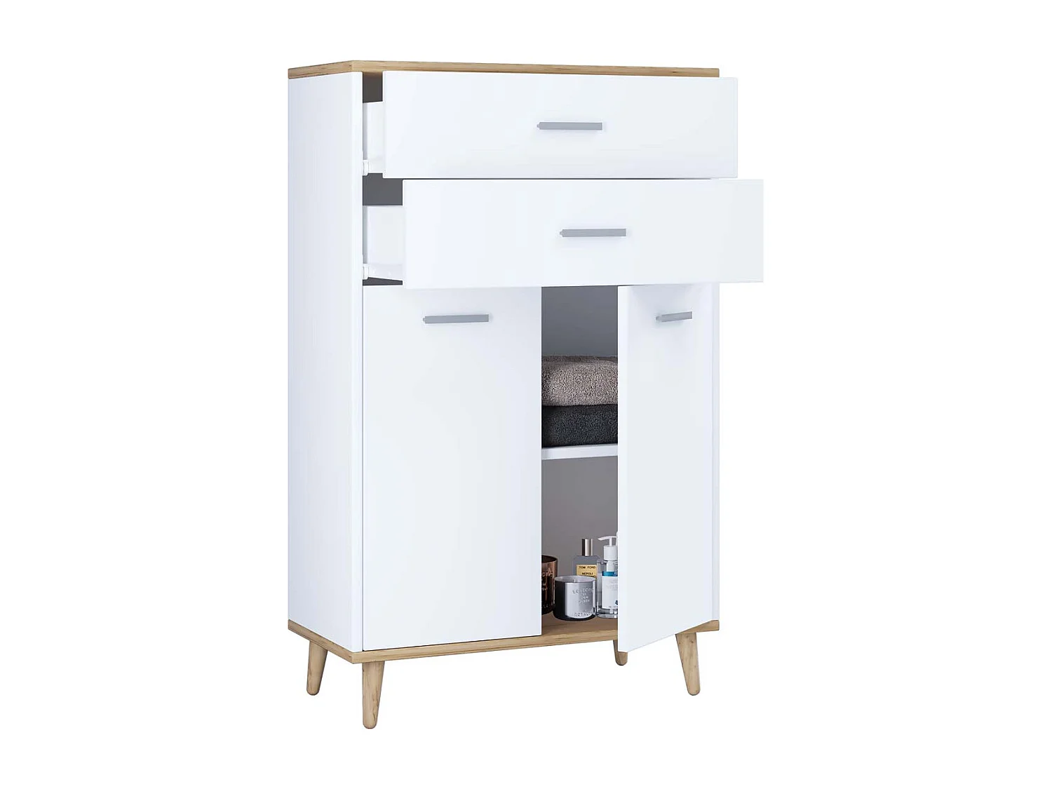 Holz Highboard Kommode Schublade Lindas