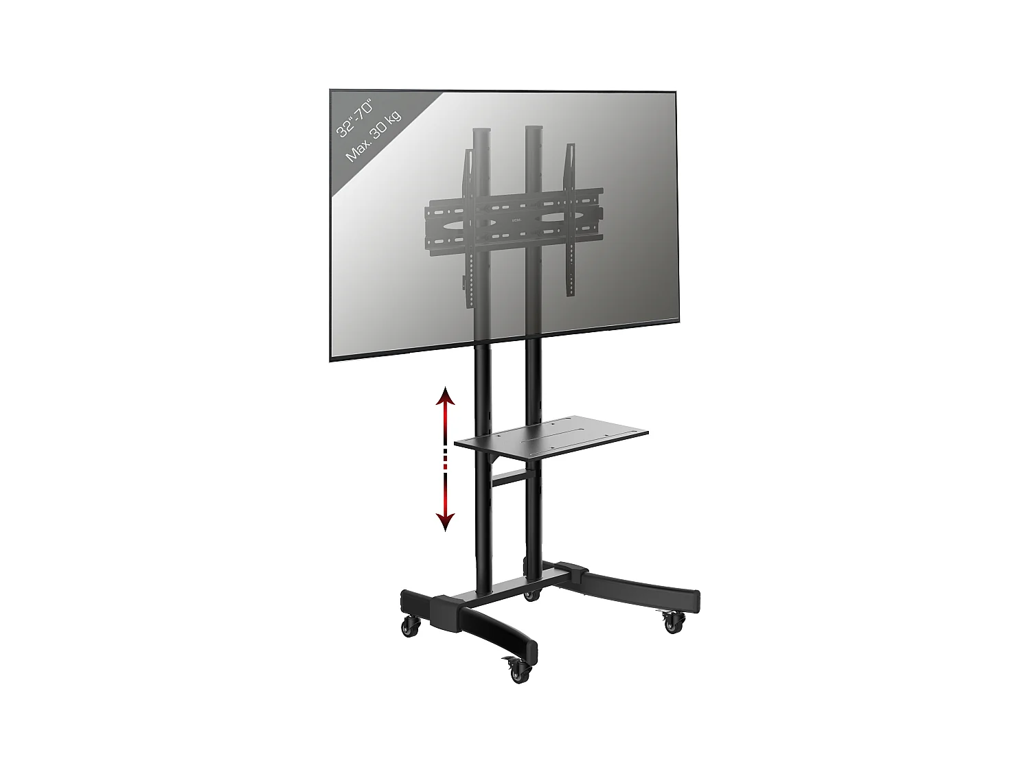 TV stand feet B-MS Black H. 125 x W. 76 x D. 66 cm