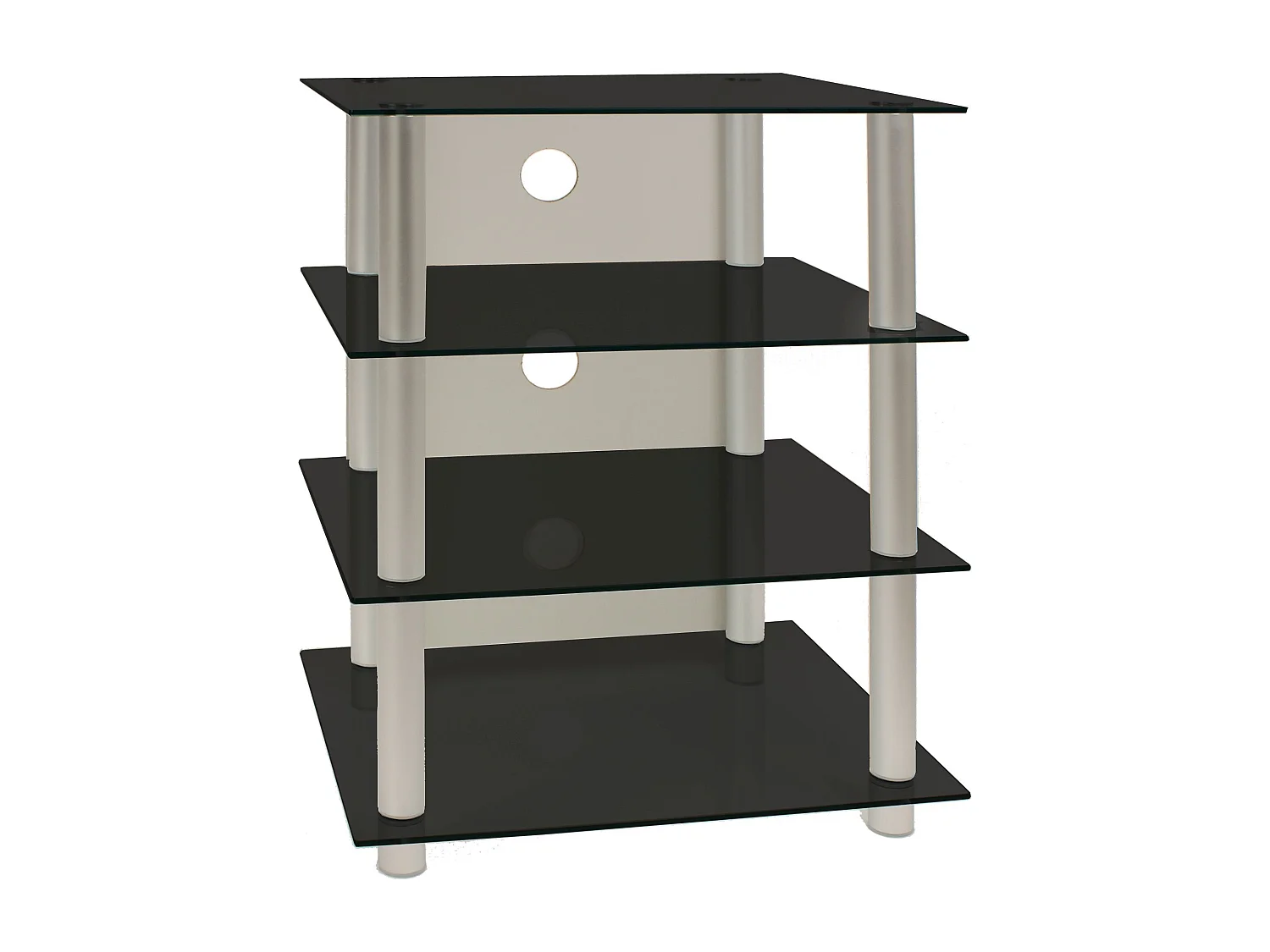 Hifi Furniture Blados Black glass H. 70 x W. 59 x D. 49 cm