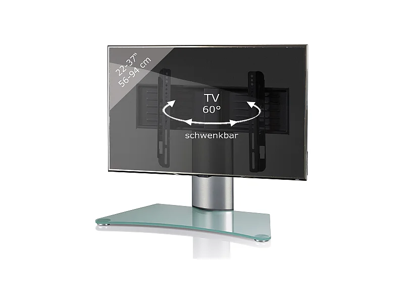 TV Standfuß Aufsatz Erhöhung Alu Glas Windoxa Mini
