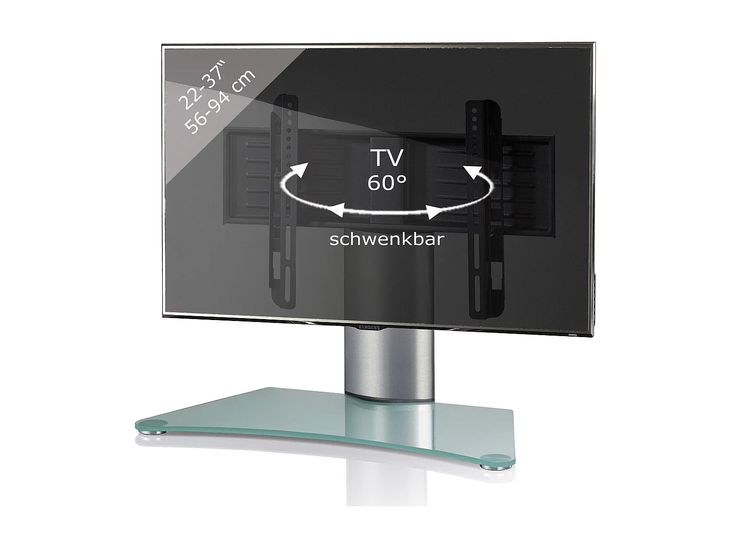 TV stand feet Windoxa Matte glass H. 52 x W. 70 x D. 30 cm