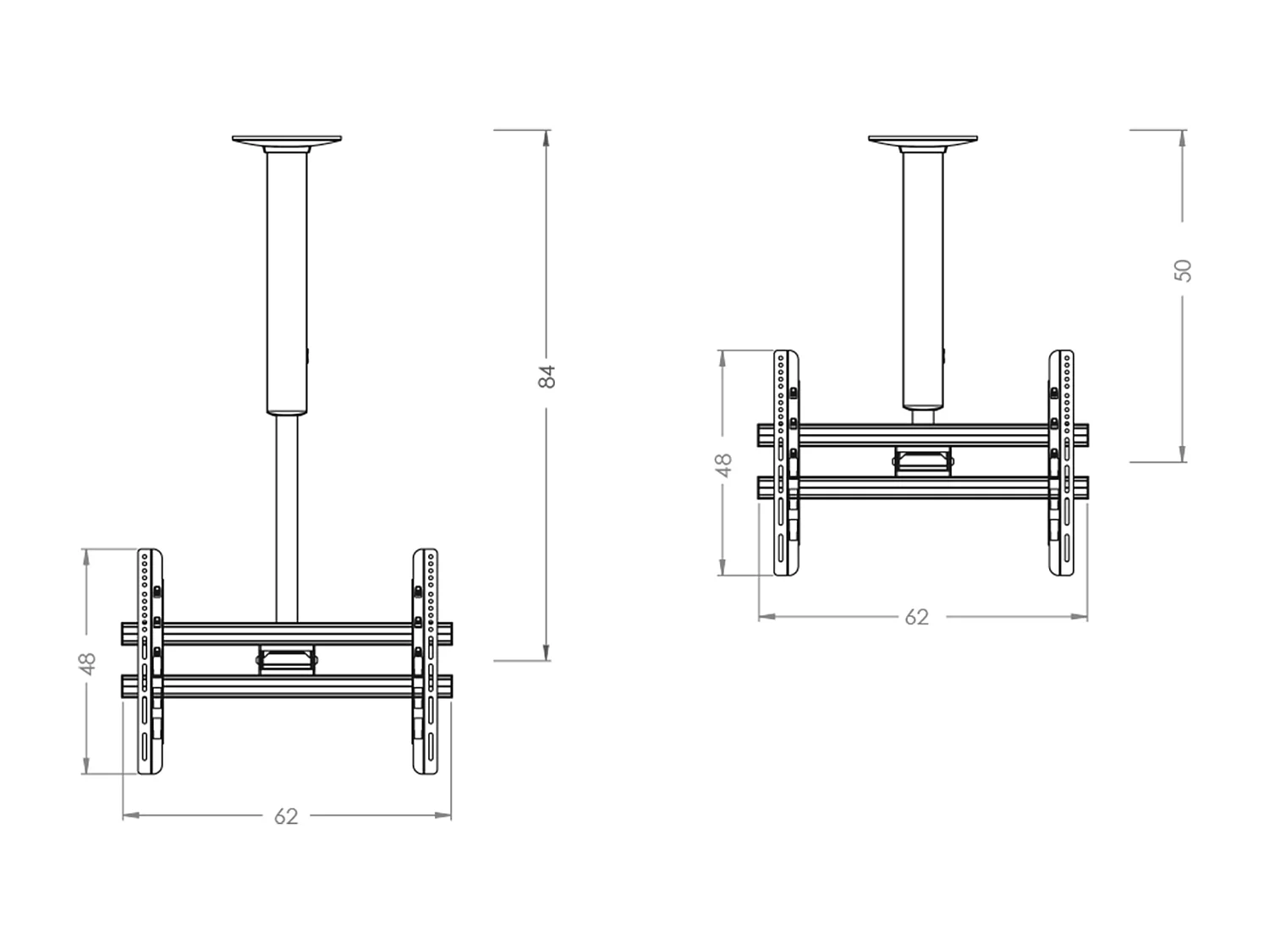 TV Deckenhalterung CM4 höhenverstellbar 50-84 cm