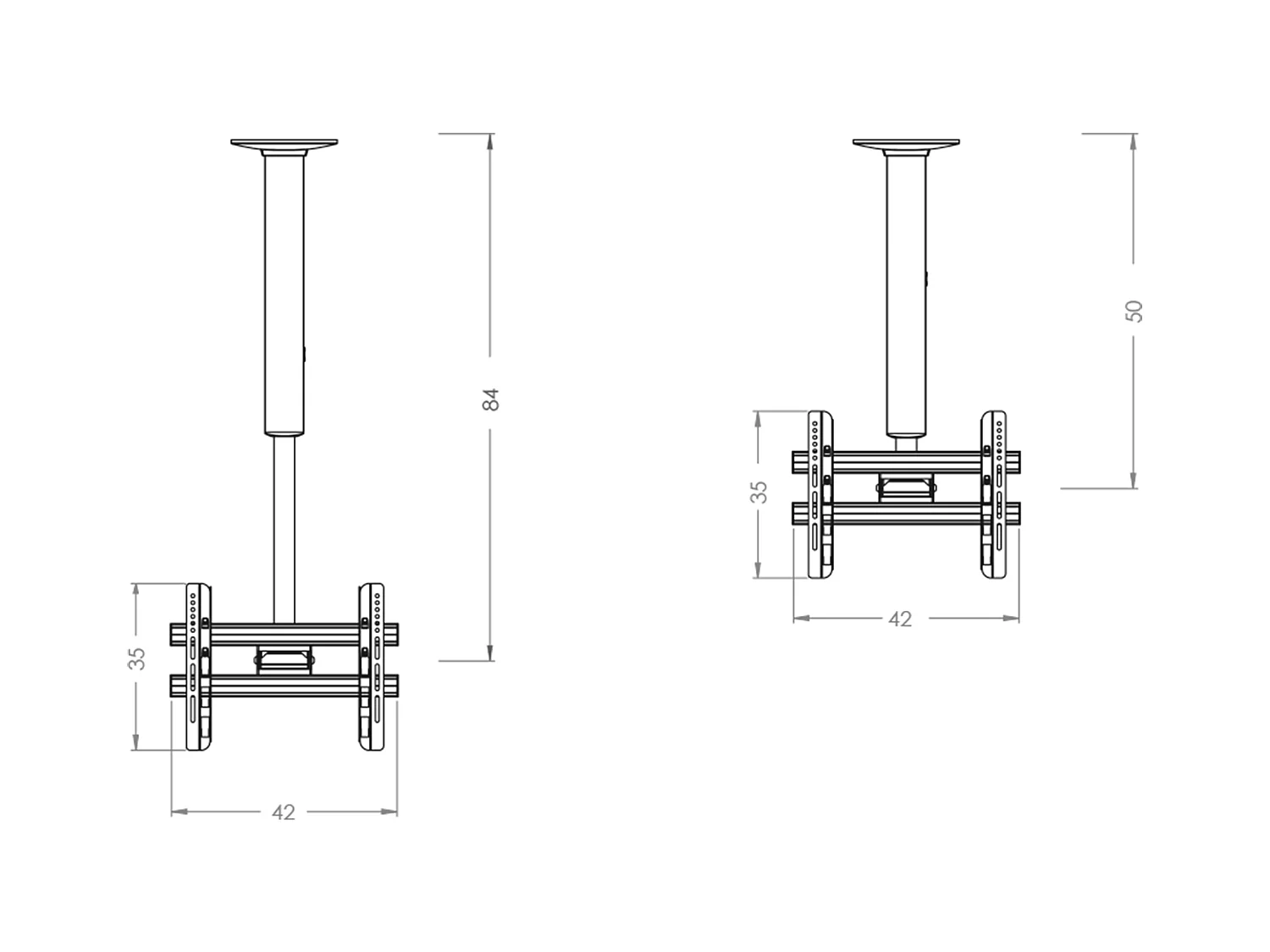 TV Deckenhalterung CM3 höhenverstellbar 50-84 cm