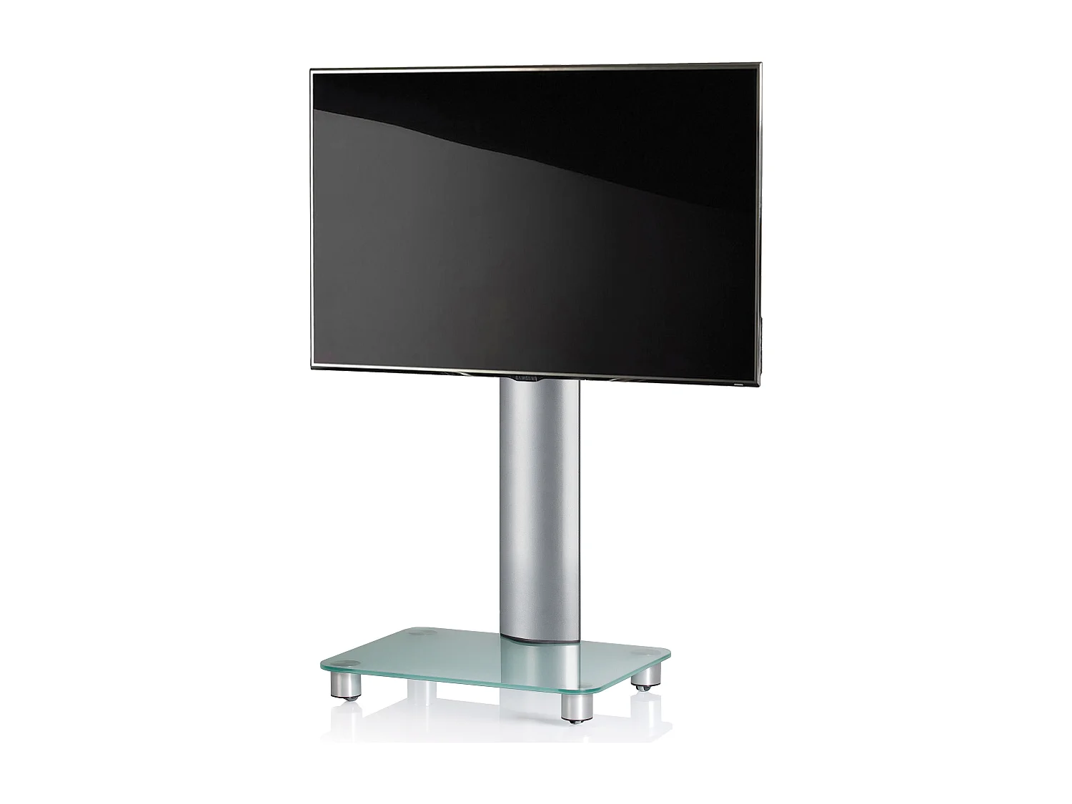 TV Standfuß Glas Fernseh Rollen Ständer Fuß Tosal