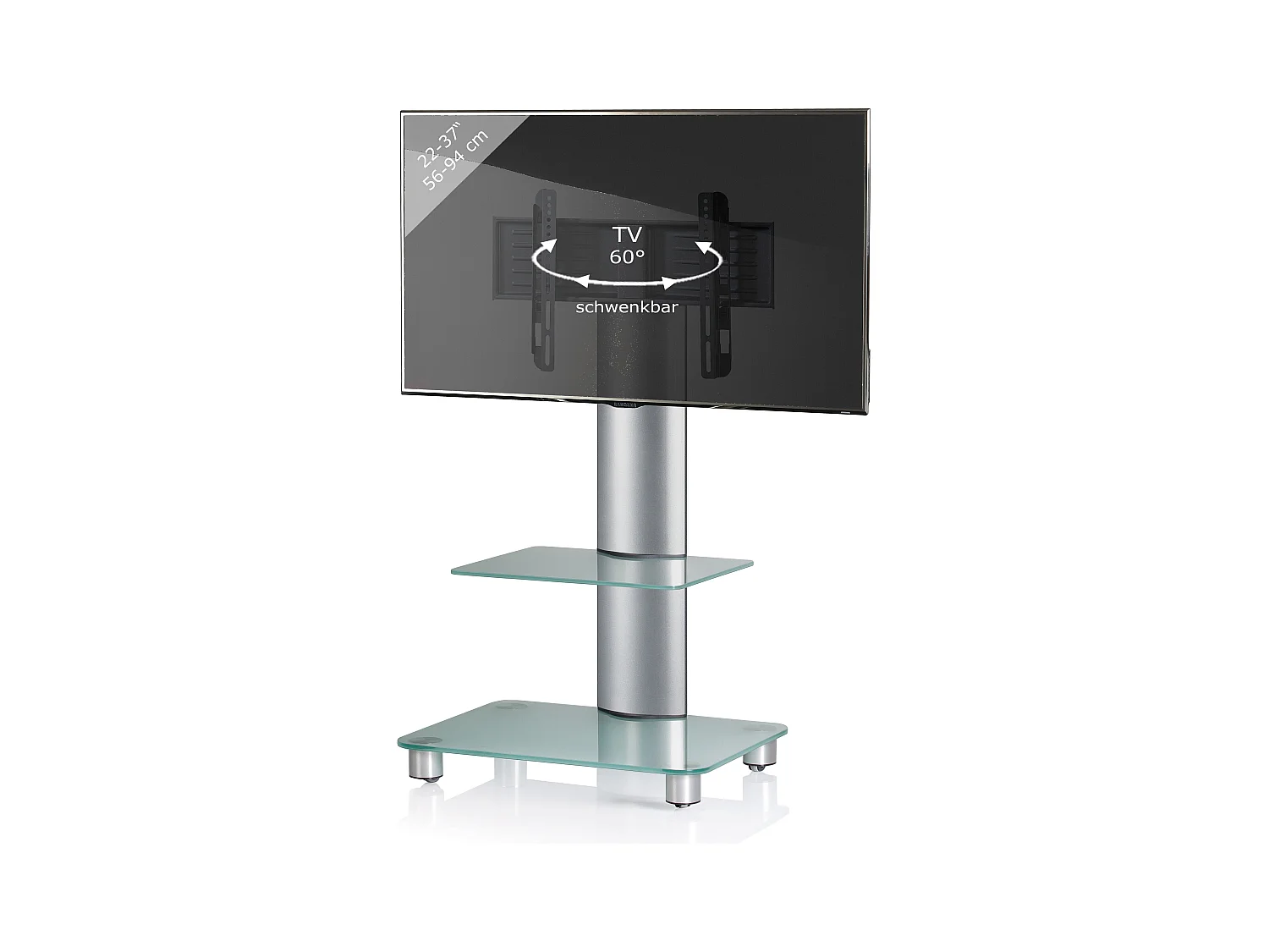 TV stand feet Blino Matte glass H. 100 x W. 60 x D 44 cm