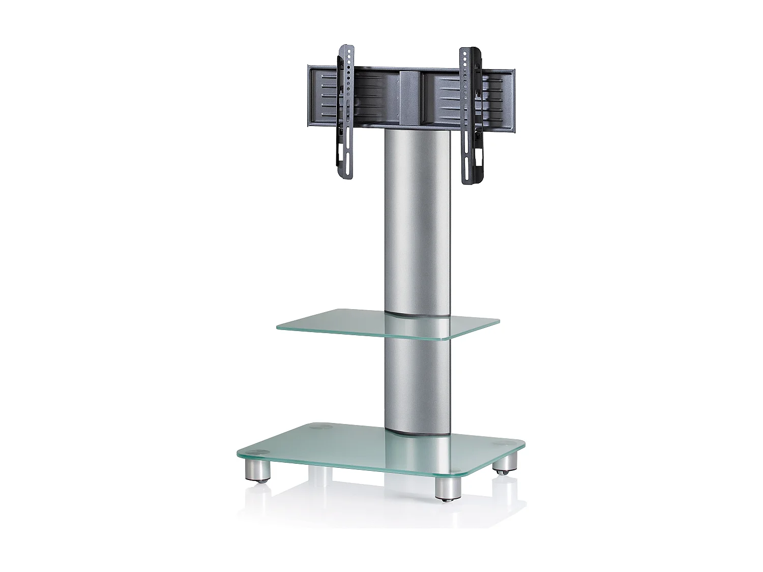 TV Stand Alu Glazen Rollen Blino ZW