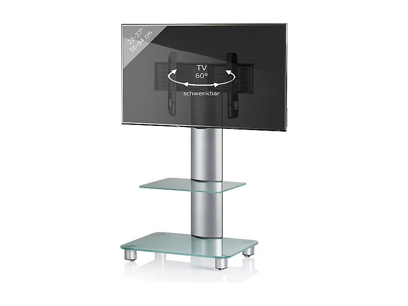 TV stand feet Blino Matte glass H. 100 x W. 60 x D 44 cm