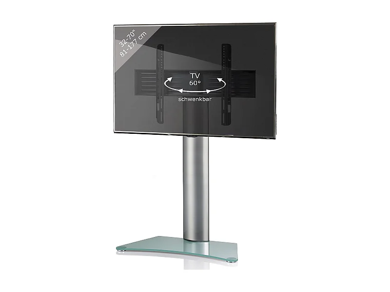 VCM Universal TV VESA Stand Stand Rack TV Alu Glas Zental (verre dépoli)