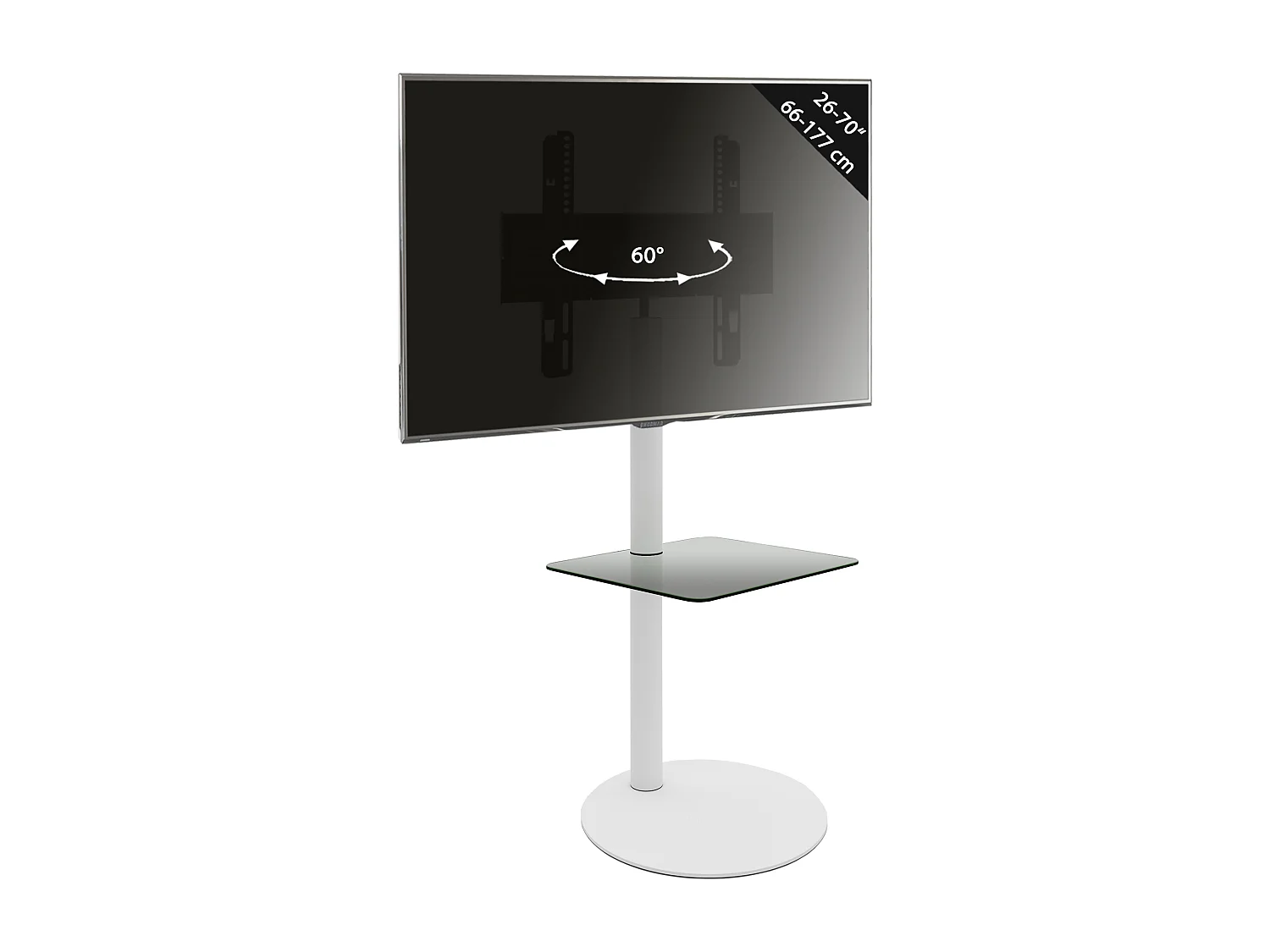 TV stand feet Cirla White H. 100 x W. 55 x D. 45 cm