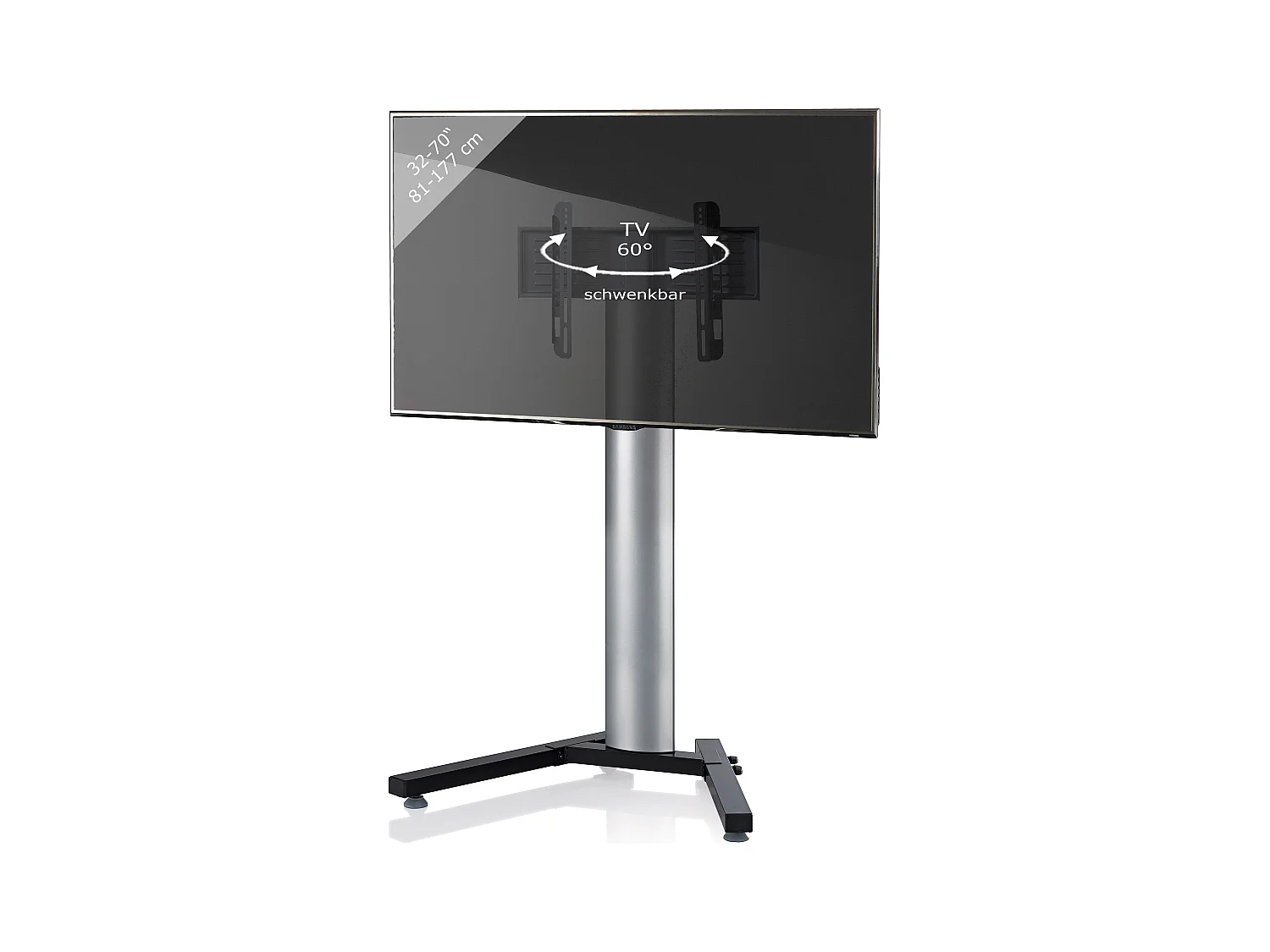 TV stand feet Stadino Silver H. 125 x W. 90 x D. 72 cm