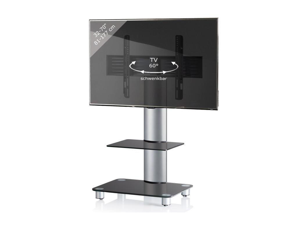 Porta TV alluminio vetro ruote Tosal ZW