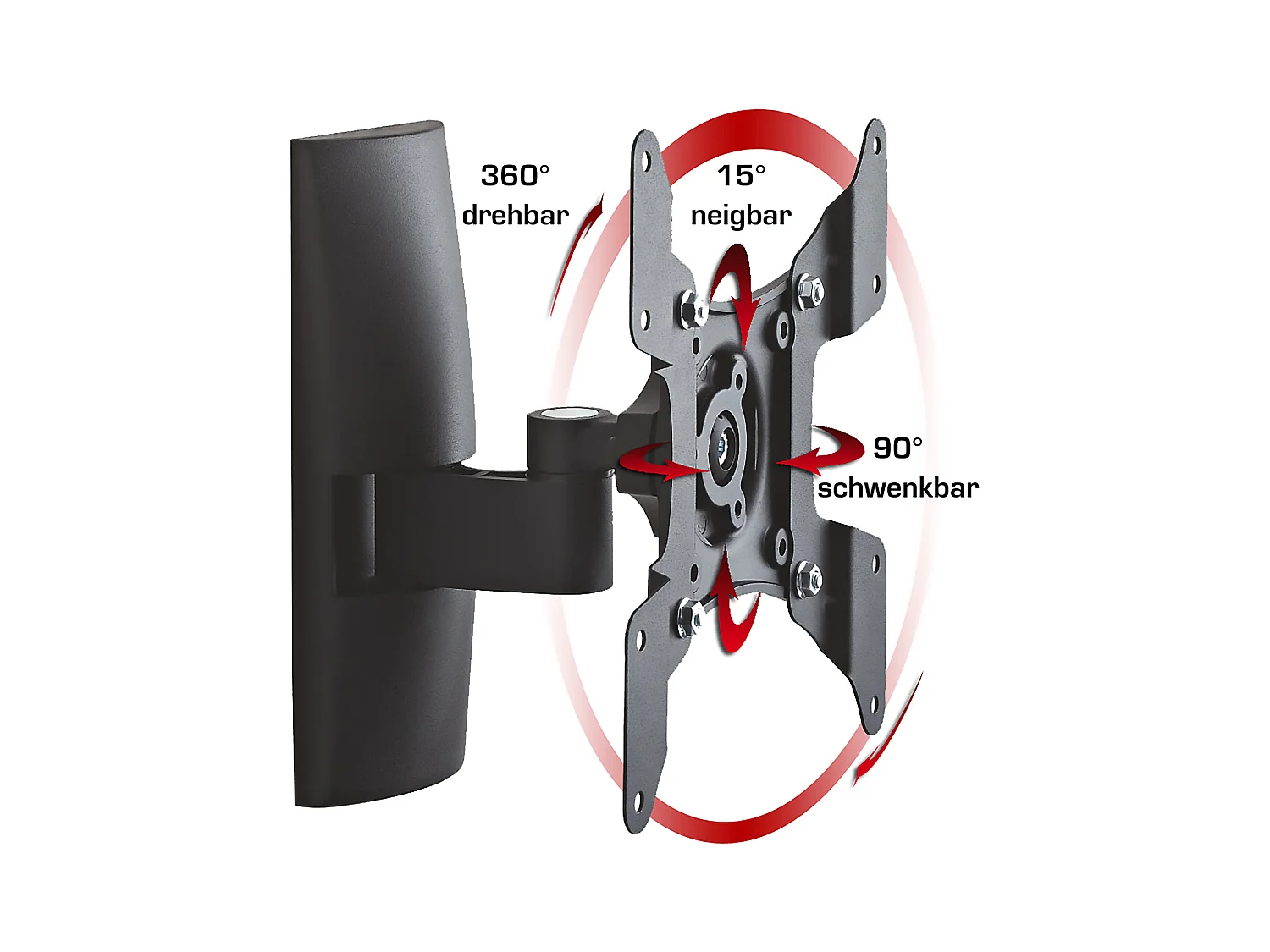 TV wall mount TS1 Black H. 22 x W. 22 x D. 9 cm