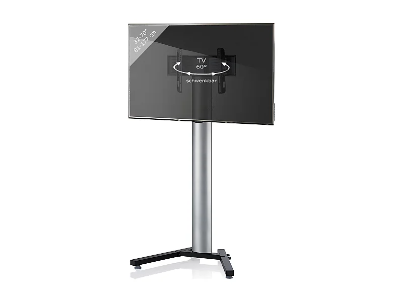 TV stand feet Stadino Silver H. 174 x W. 90 x D. 72 cm