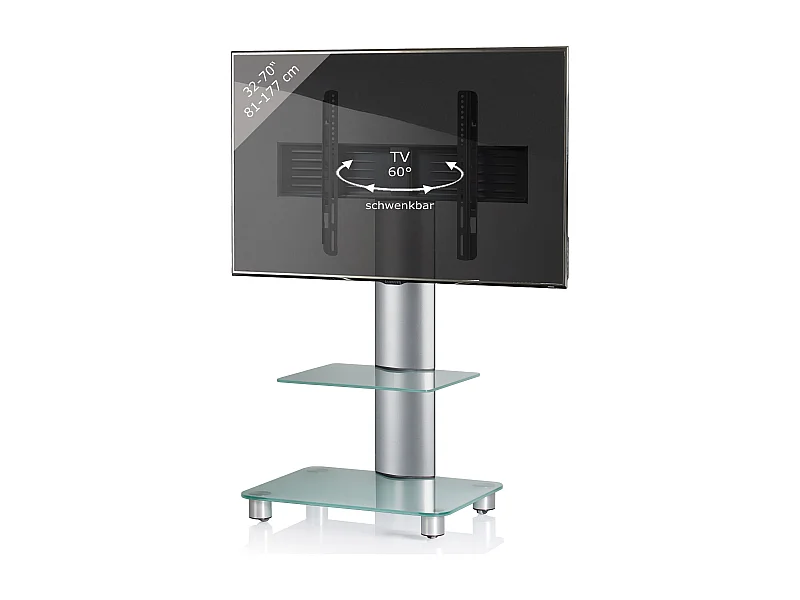TV stand feet Tosal Matte glass H. 100 x W. 60 x D. x 44 cm