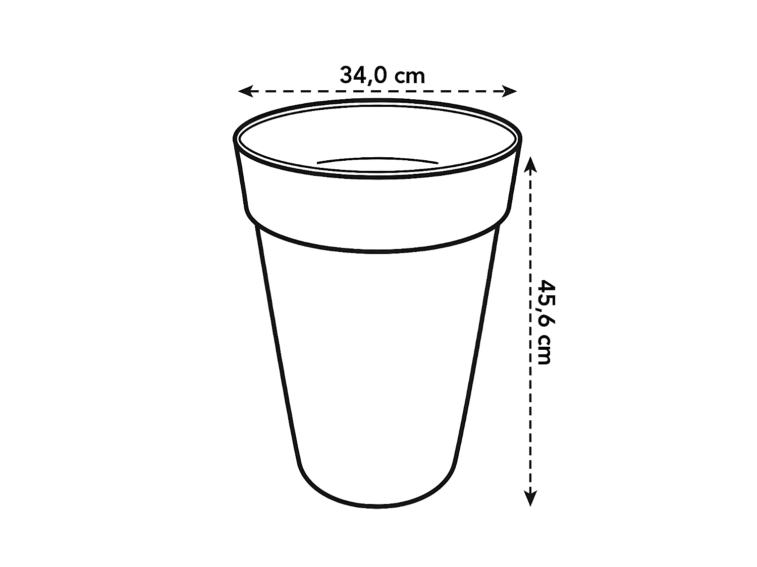 Pot de fleurs rond Loft Urban High Ø 35 x H.45 cm - Blanc