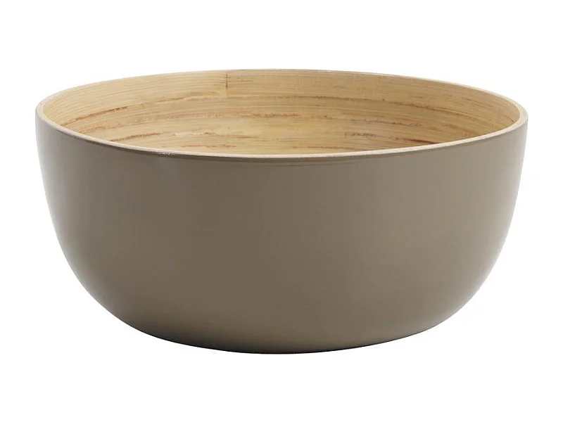 Corbeille en bambou laqué Taupe Ø22